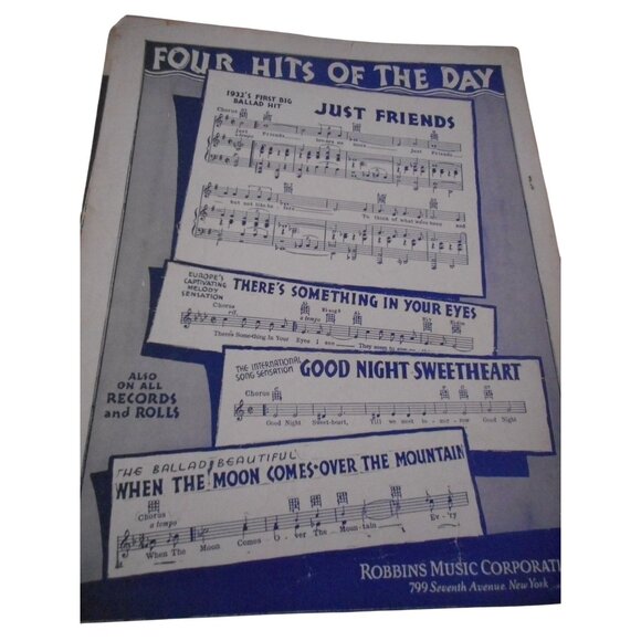 Vintage Sheet Music c 1932 Neath the Silv'ry Moon Piano voice Ukulele - Picture 4 of 4